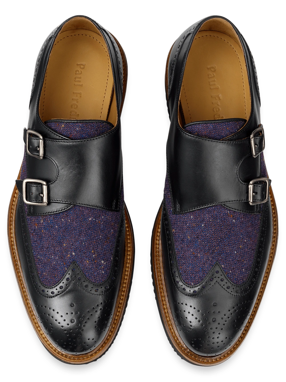 Abe Hybrid: Schwarze & Violette Mönchriemen, der extravagante Schuh für dich! Ein Statement.